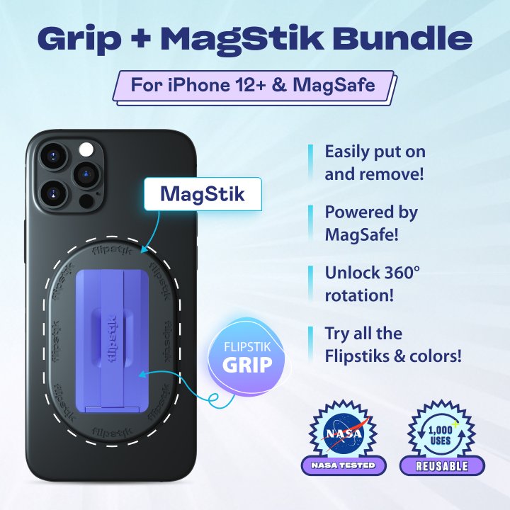 Grip + MagStik Bundle (for iPhone 12+ & MagSafe) - Very Perri - Grip + MagStik Bundle (for iPhone 12+ & MagSafe) - GRIPBUNDVP