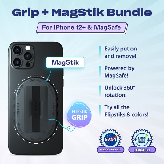 Grip + MagStik Bundle (for iPhone 12+ & MagSafe) - Black - Grip + MagStik Bundle (for iPhone 12+ & MagSafe) - GRIPBUNDBL