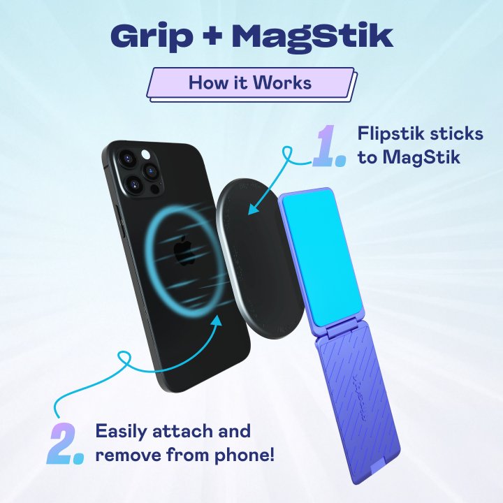 Grip + MagStik Bundle (for iPhone 12+ & MagSafe) - Rose Gold - Grip + MagStik Bundle (for iPhone 12+ & MagSafe) - GRIPBUNDRG