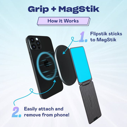 Grip + MagStik Bundle (for iPhone 12+ & MagSafe) - Black - Grip + MagStik Bundle (for iPhone 12+ & MagSafe) - GRIPBUNDBL